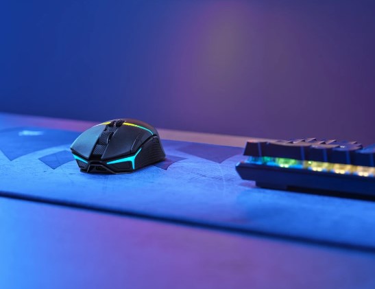 Maus lojërash Corsair CH-931B011-EU, 26000 DPI, Wireless + Bluetooth, i zi