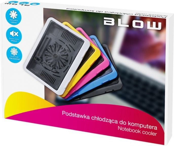 Qëndrim ftohës Blow Black, për laptop, ventilator 14 cm, i zi
