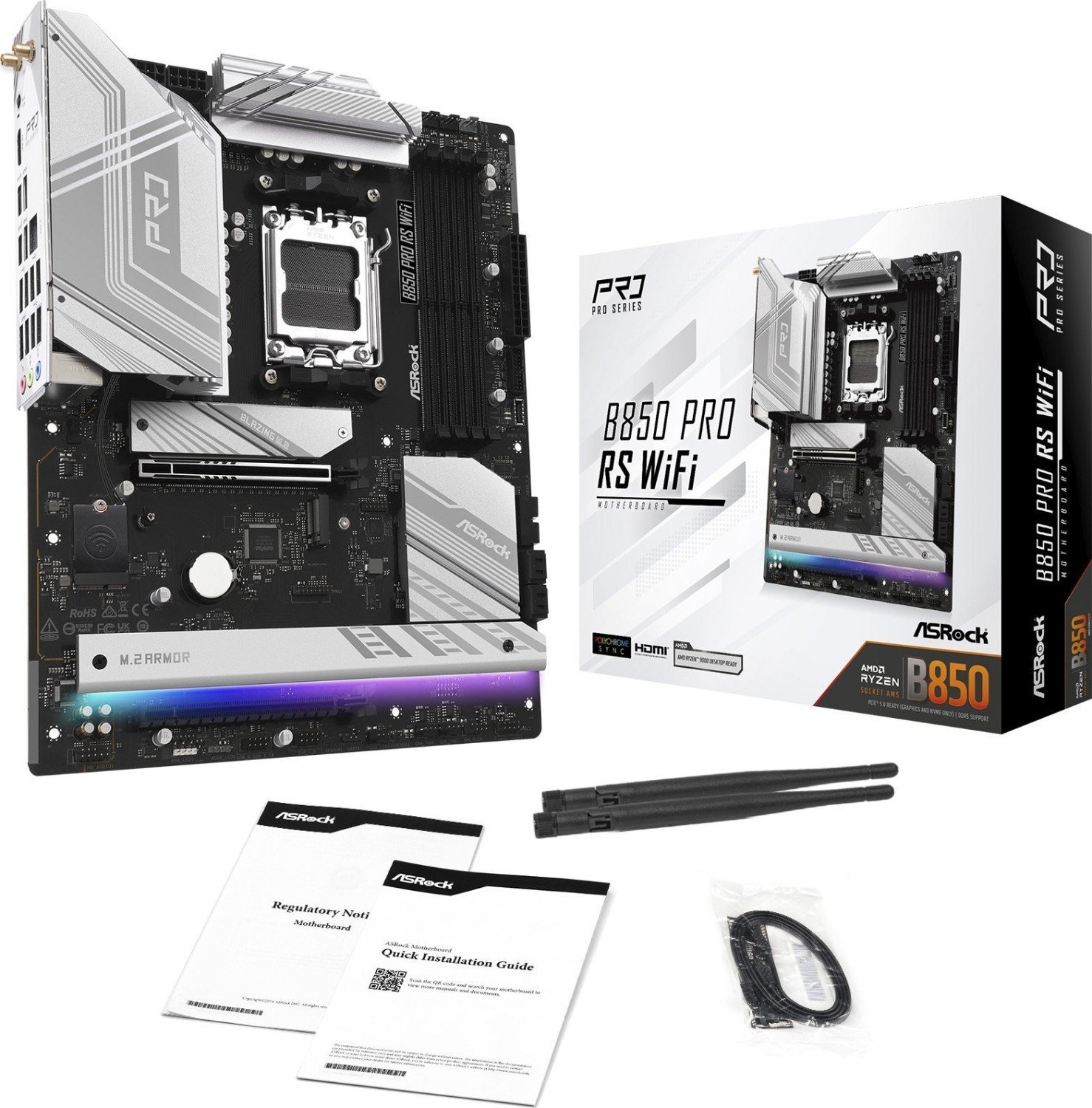 Pllakë amë Asrock B850 Pro RS WiFi, AMD B850, Socket AM5, ATX