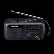 Radio emergjente portative Lenco MCR-113BK, crank dhe solar, power bank 1200mAh, e zezë