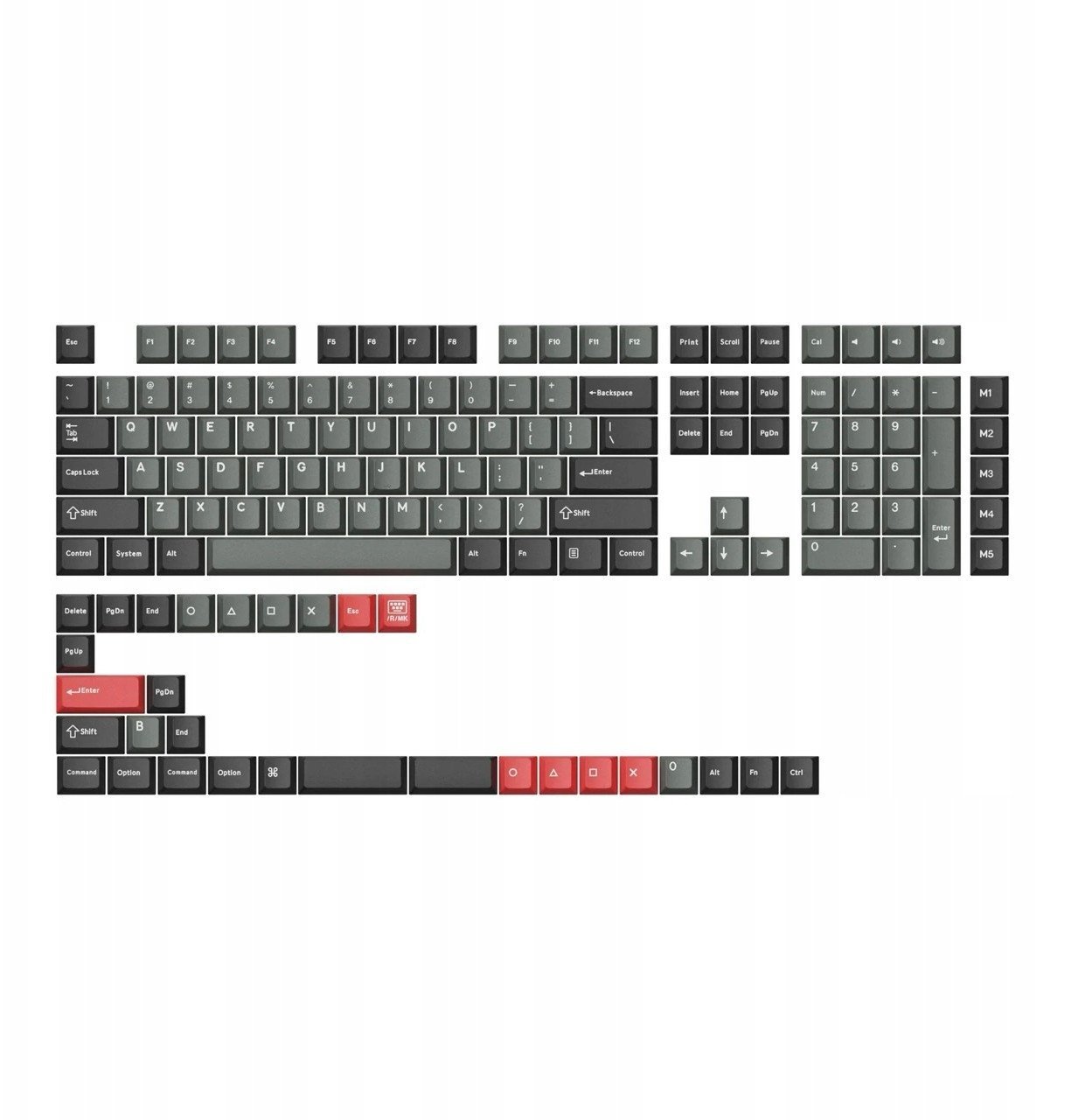 Set tastesh Keychron Cherry Profile PBT, 143 taste, Dolch Red