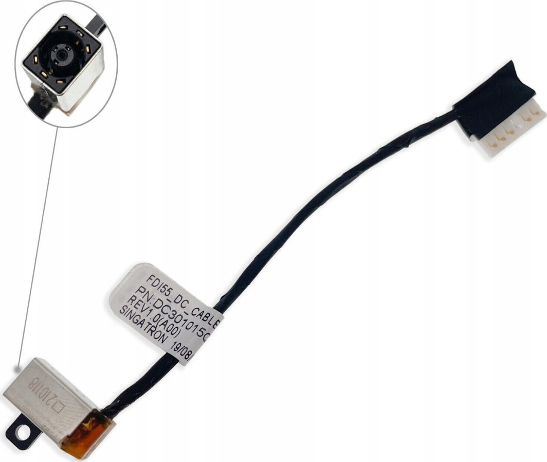 Kabllo Dell DC-IN, 11cm, e zezë