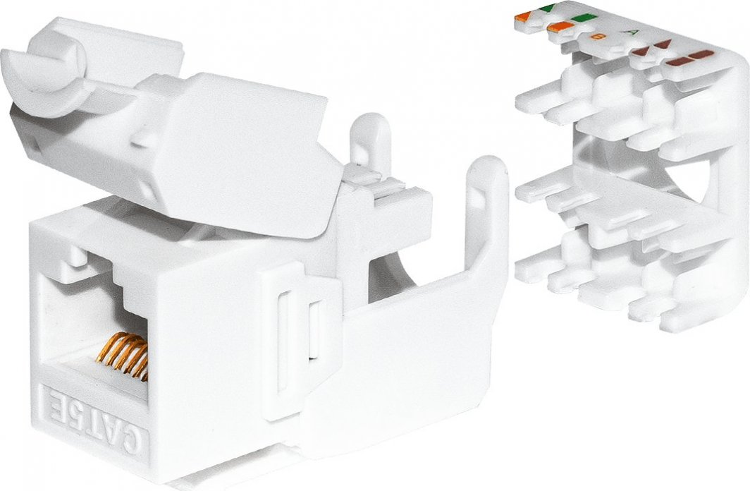 Modul keystone NetRack RJ45 Cat 6 UTP, pa vegla, i bardhë
