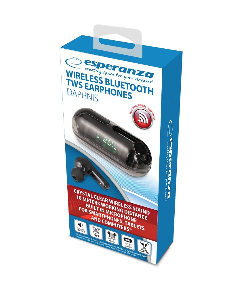 Dëgjuese Esperanza EH239K, Wireless, të zeza