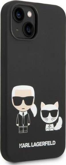 Mbështjellës telefoni Karl Lagerfeld Silicone MagSafe për iPhone 14 Plus, silikon, me magnet MagSafe, i zi