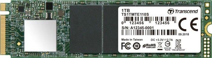 SSD диск Transcend 110S, 1TB, M.2 2280 PCI-E x4 Gen3 NVMe