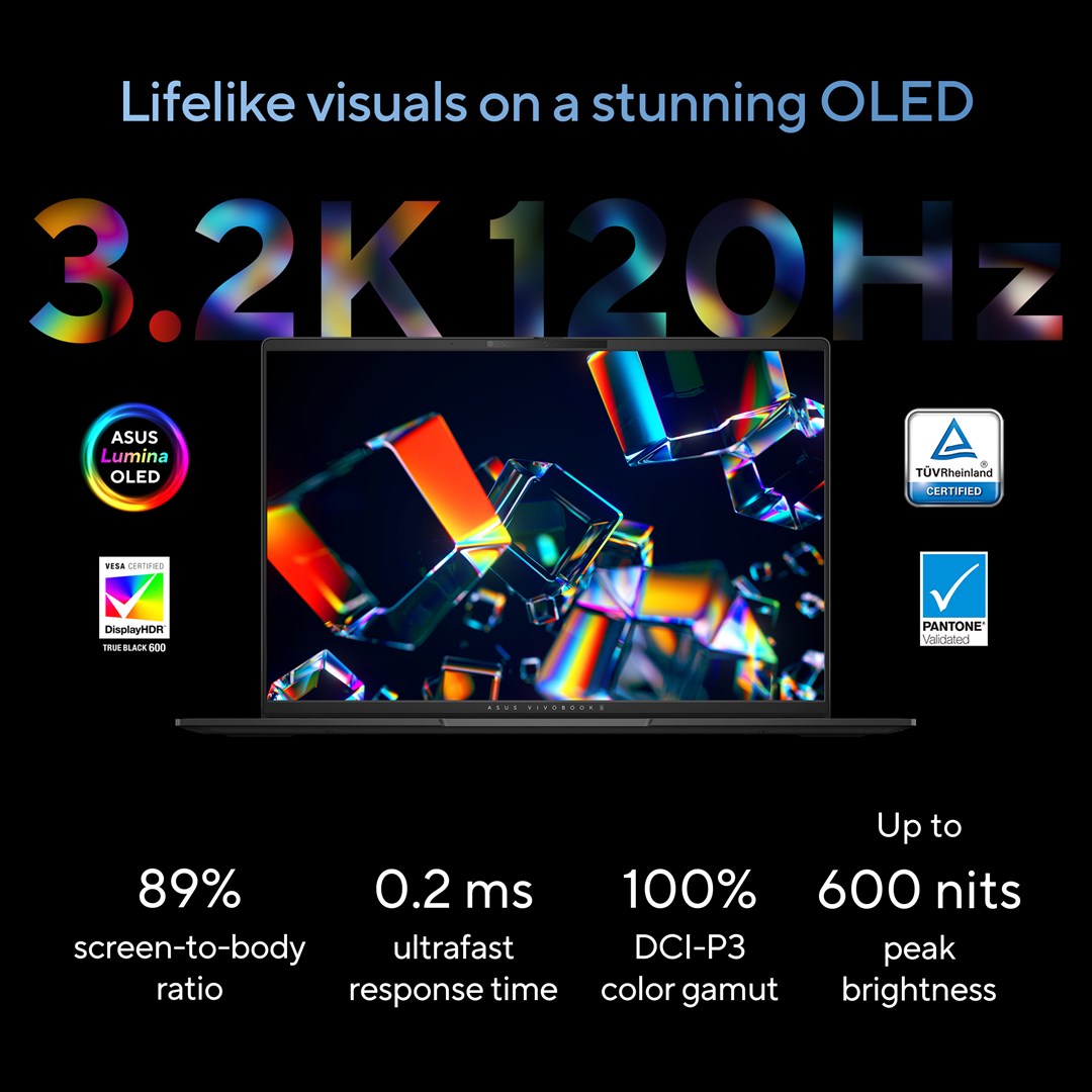 Laptop ASUS Vivobook S, 16", Intel 155H, 32 GB RAM, 1 TB SSD, i kaltër