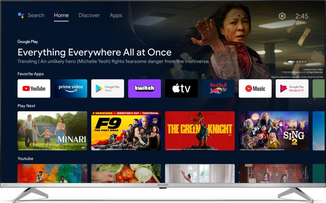 Televizor Sharp 55FP1EA, 55", 4K Ultra HD QLED, Android TV