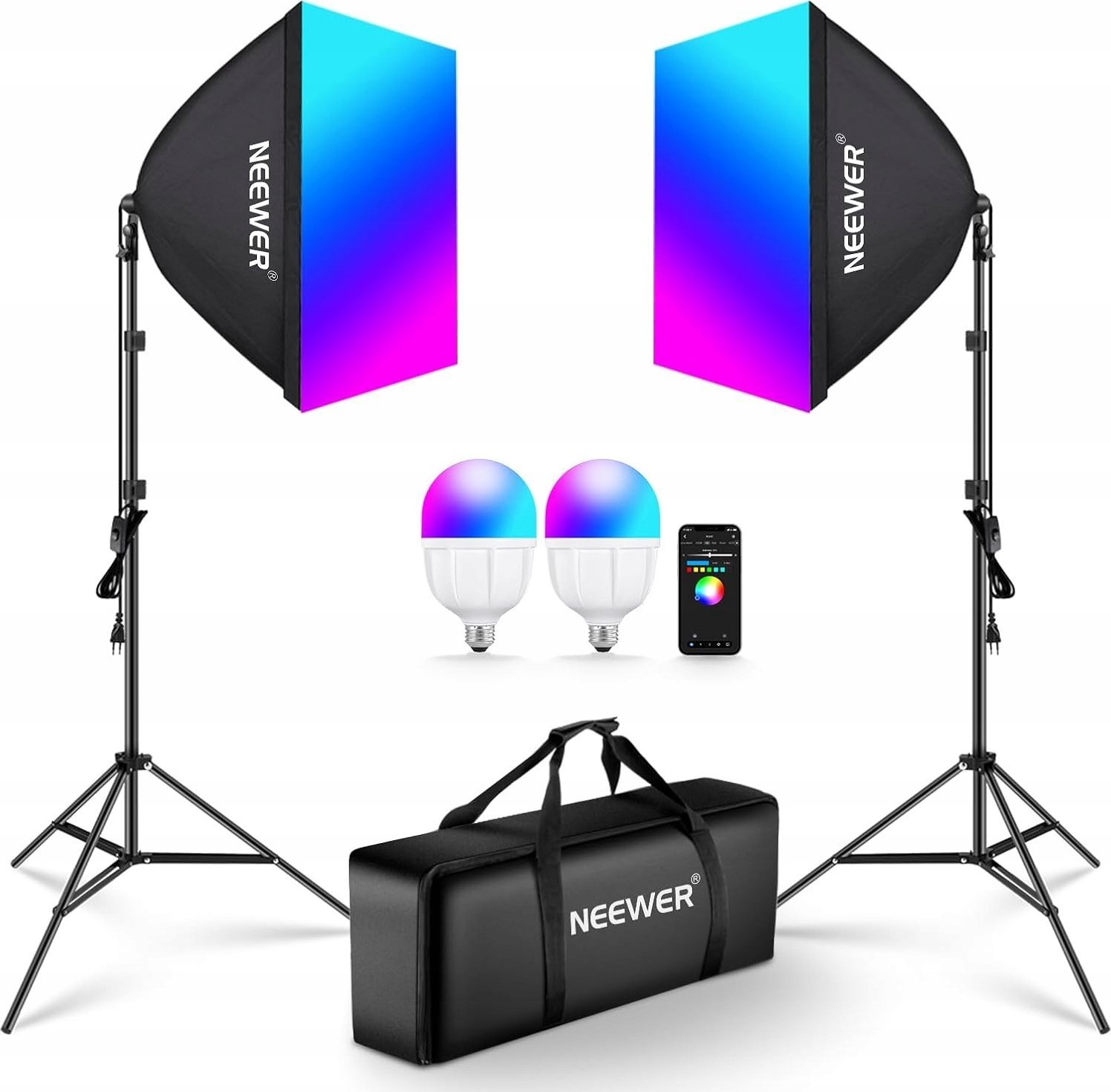 Set dritash video NEEWER NK800, softbox 60 cm, LED, me stativ