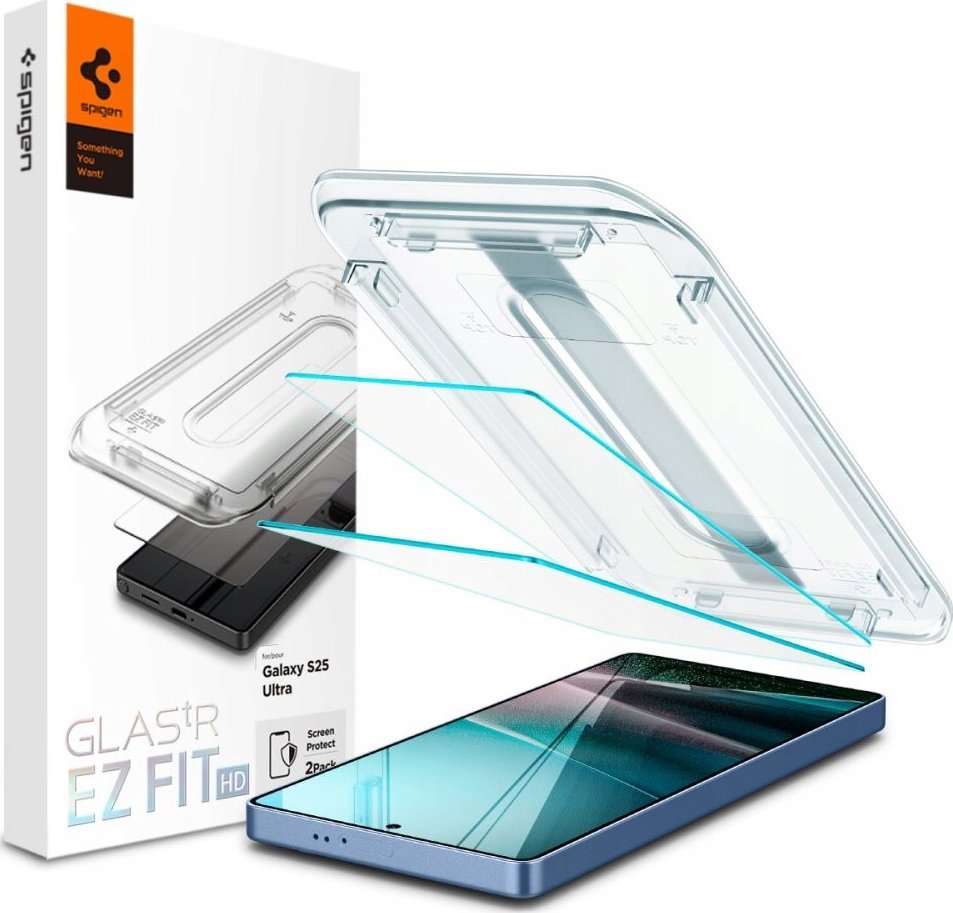 Mbrojtës ekrani Spigen Glass TR EZ Fit HD, 2 copë, Samsung Galaxy S25 Ultra, transparent