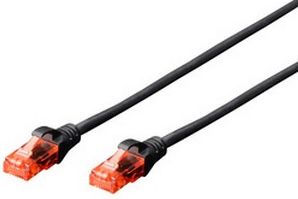 Kabllo Digitus Patchcord U/UTP DK-1612-010/BL, 1m, e zezë