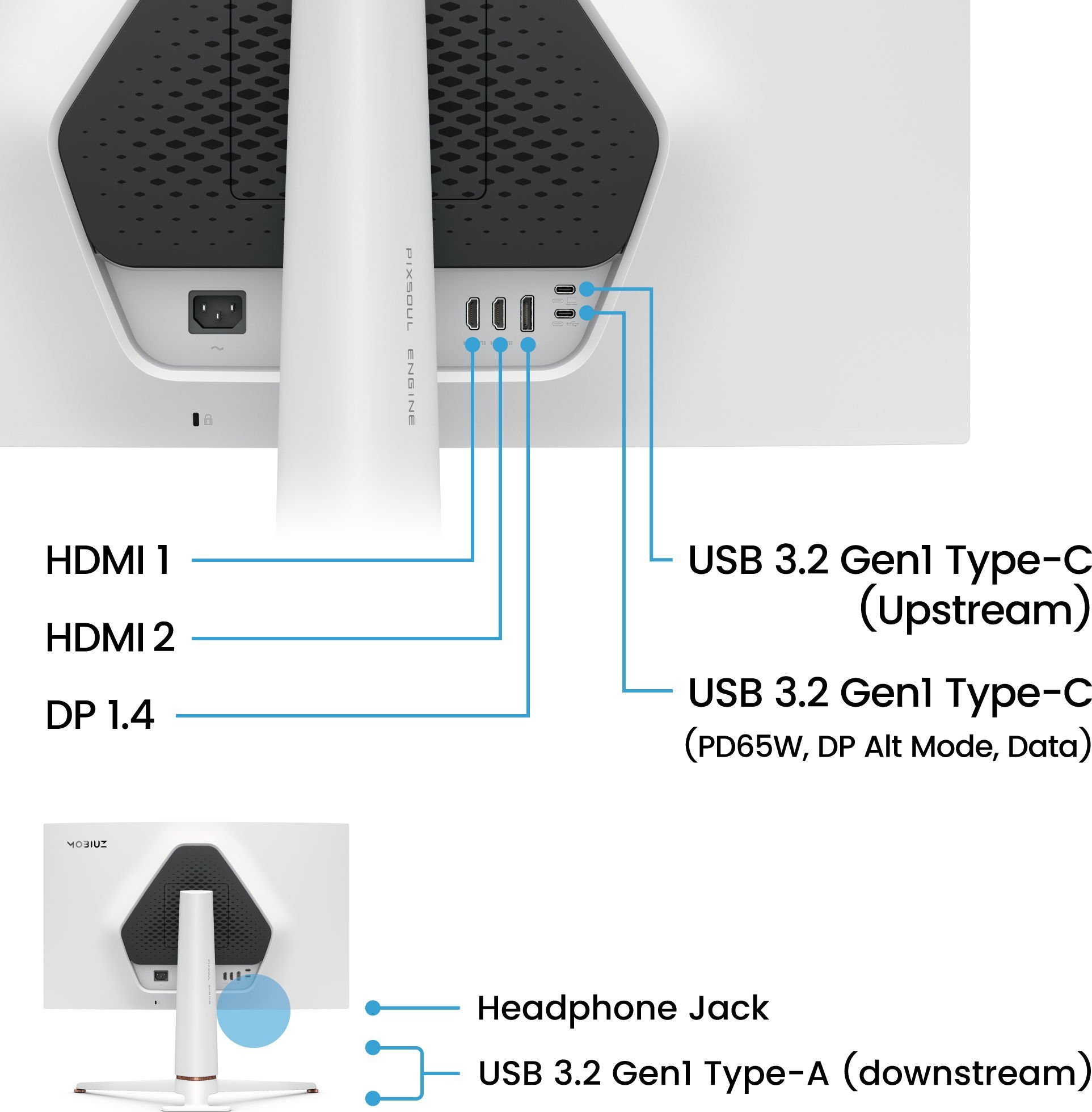 Monitor gaming BenQ EX271Q MOBIUZ, 27", 2560 x 1440 Quad HD, 180Hz, i zi e bardhë