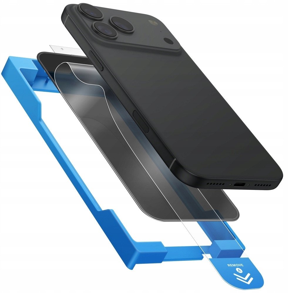 Xham mbrojtës Uniq Optix Exofit, për iPhone 17 Pro Max, privacy, me aplikator, transparent