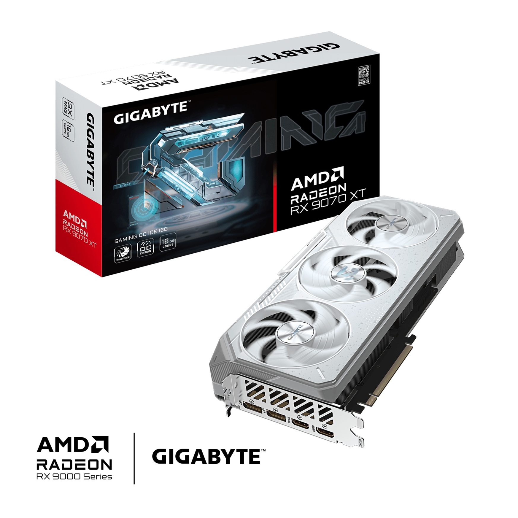Графичка картичка Gigabyte Radeon RX 9070 XT Gaming OC Ice, 16GB GDDR6, бела