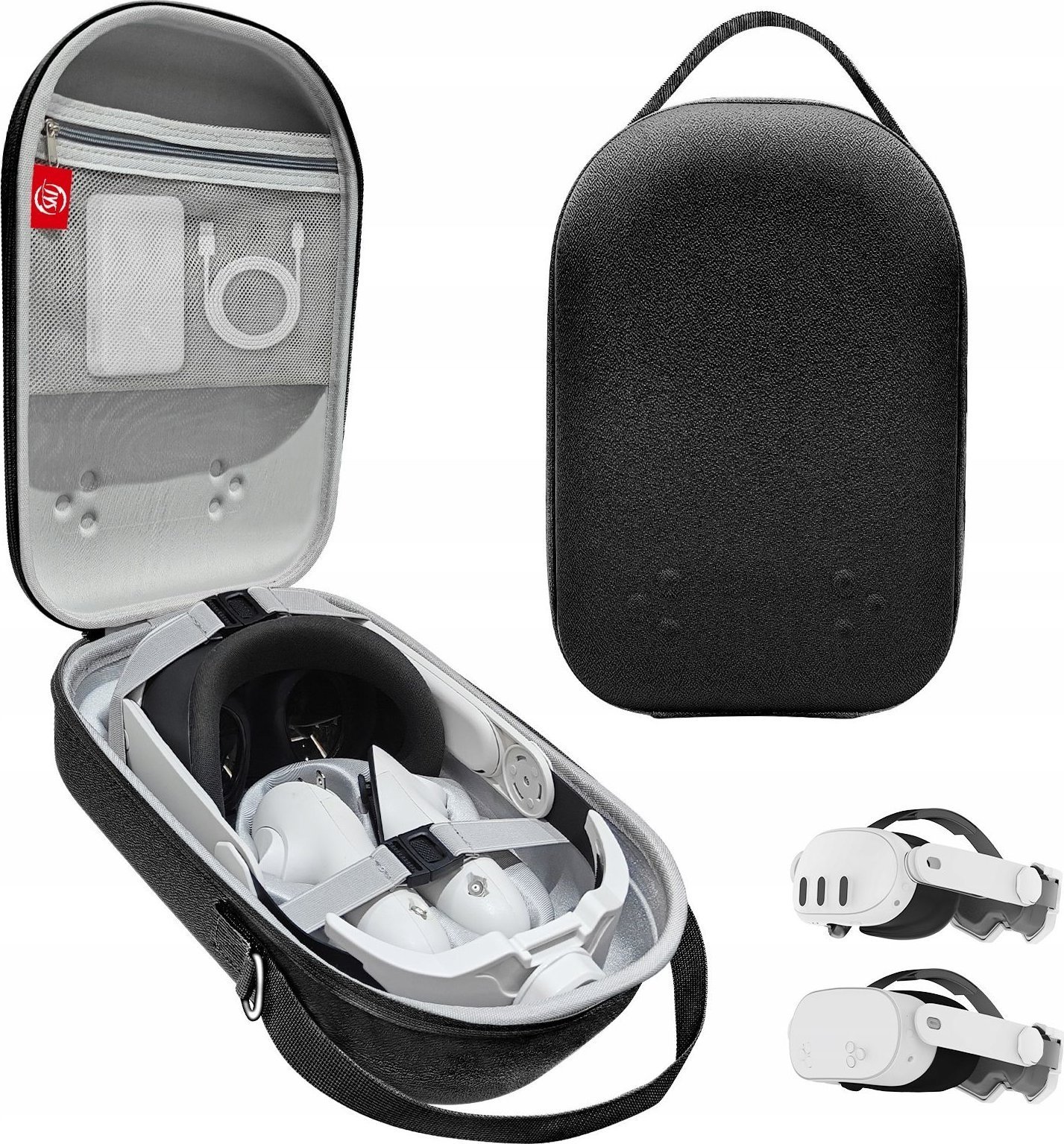 Kuti mbrojtëse Oculus Footlocker për Meta Quest 3 3S, për ruajtje dhe transport, e zezë