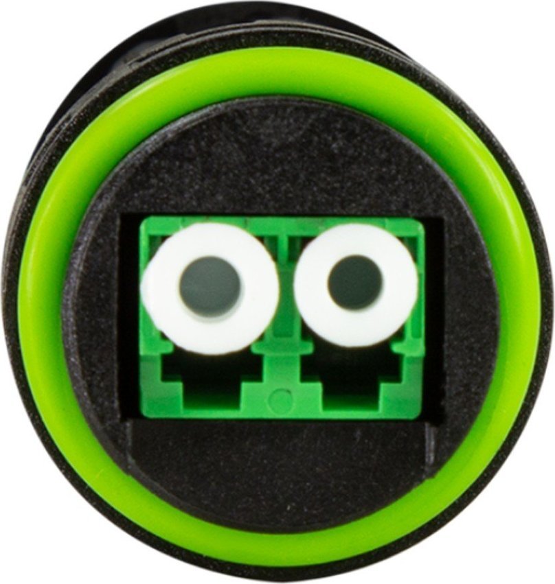 Konektor fibër optike Techly LC/APC Duplex IP68, me dy dalje kabllo, i zi