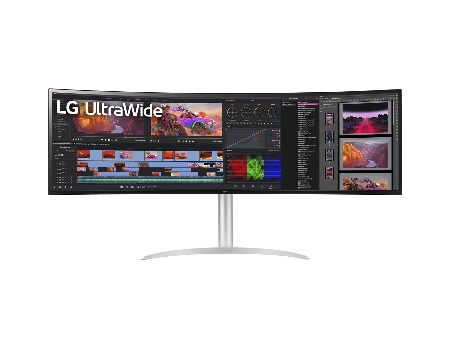 Monitor i lakuar LG 49WQ95C-W, 49", DWQHD, LED, i bardhë