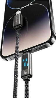 Kabllo USB Usams Meteor Series SJ743USB0, USB C në Lightning, 1.2m, 30W, e zezë
