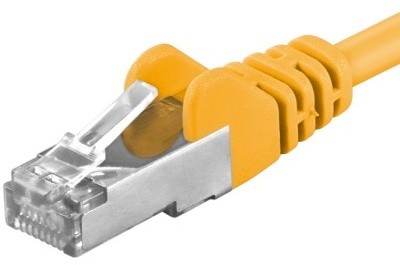 Kabllo Premiumcord Patch cable CAT6a S-FTP, RJ45-RJ45, AWG 26/7, 0.25m, e verdhë