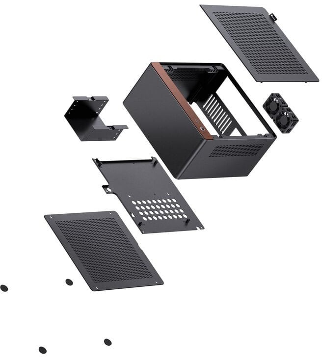 Kутија за компјутер Jonsbo N10, Mini Tower, Mini ITX, црна