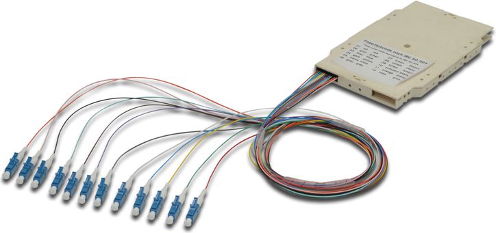 Kasetë splice Digitus Professional A-96933-02-UPC, 12 pigtails, LC OS2, e zezë