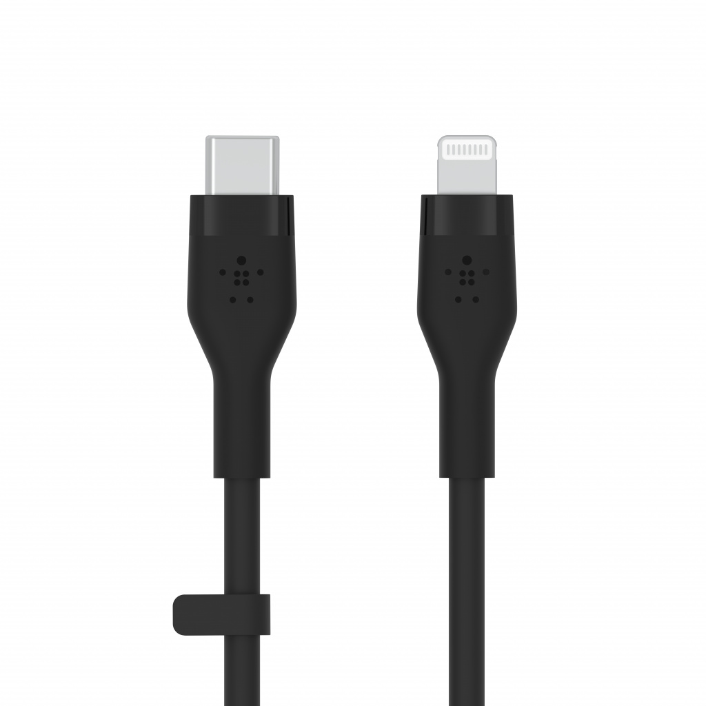 Kabllo silikoni Belkin Boost Charge USB-C - Lightning, 2m, e zezë