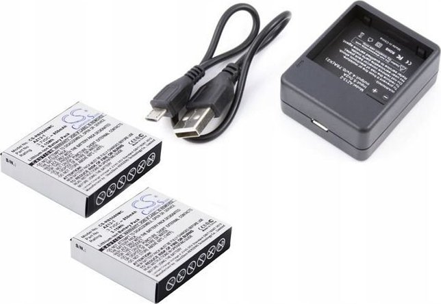 Set bateri me karikues Cameron Sino për Xiaomi Yi AZ13-1, 2x 850mAh, Li-ion