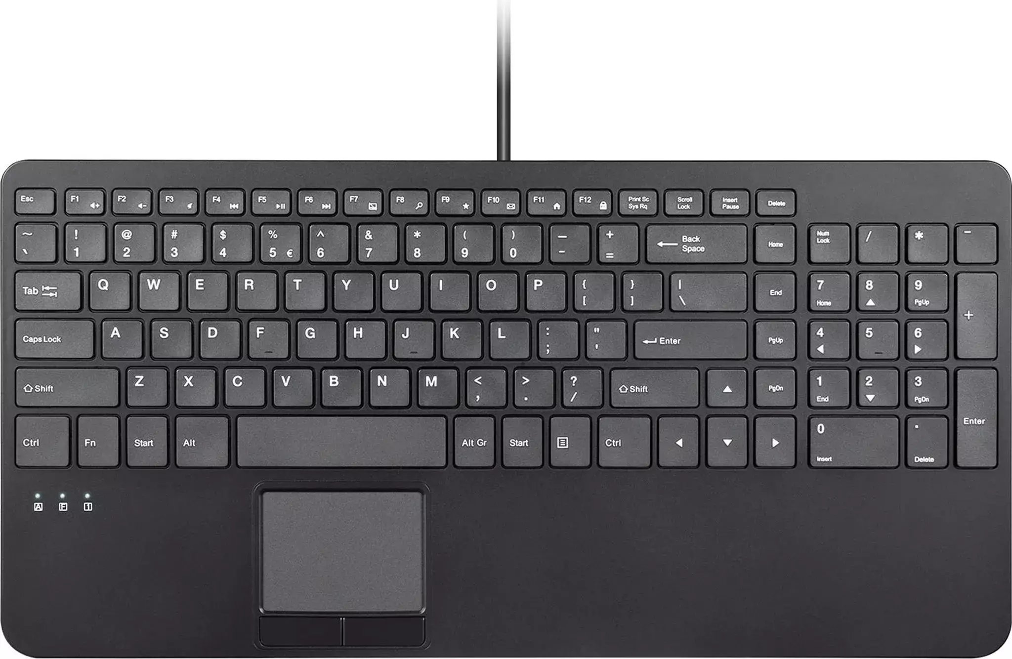 Tastierë Perixx PERIBOARD-534 H DE, me kabllo USB, me touchpad, e zezë