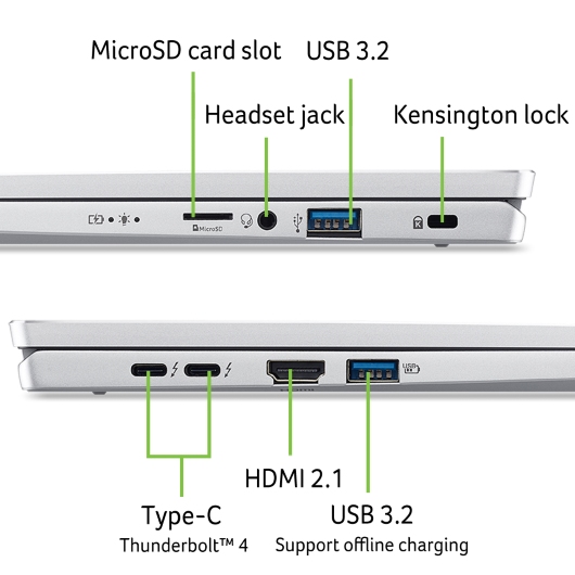 Laptop ACER Swift Go 14 SFG14-73, Ultra 5-125U, 14" WQXGA, 16GB, 512GB SSD, i argjendtë