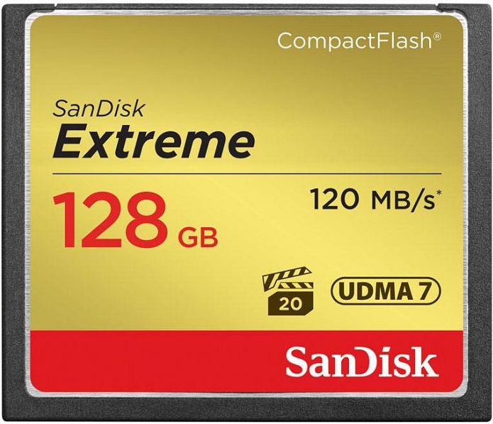 Kartë memorie SanDisk Extreme CompactFlash, 128GB, 120MB/s