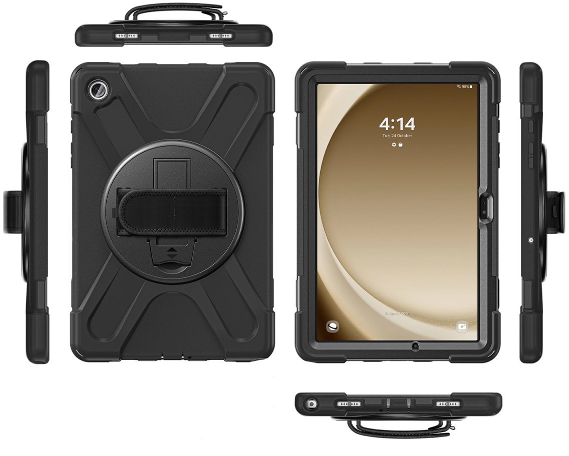 Këllëf mbrojtës 4smarts Robust për Samsung Galaxy Tab A9+, me mbajtëse, i zi