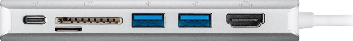 Lexues kartash Wentronic Goobay 49850, USB 3.2 Type C, SD, argjendtë e bardhë