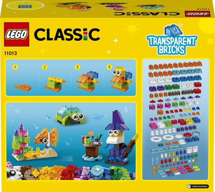 Kube krijuese LEGO Classic 11013 transparente