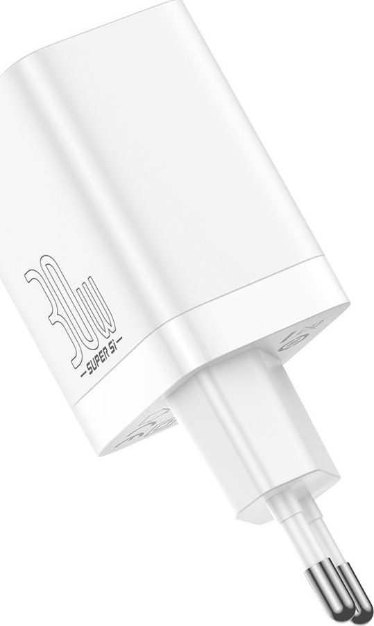 Karikues rrjeti Baseus Super Si Pro BSU2902WHT, 30W, 1x USB C 1x USB A, i bardhë