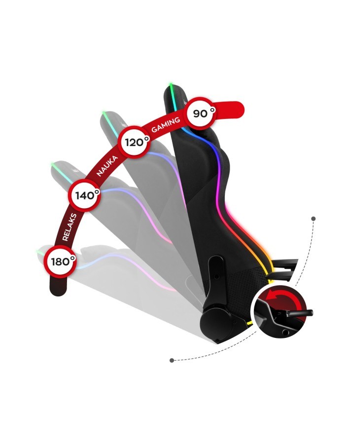 Karrige lojërash HUZARO Force 6.3 RGB Mesh, e zezë