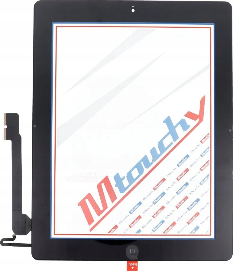 Set pjesë këmbimi MUSTTBY për iPad 4, touch screen me buton Home, sticker i pasëm, i zi