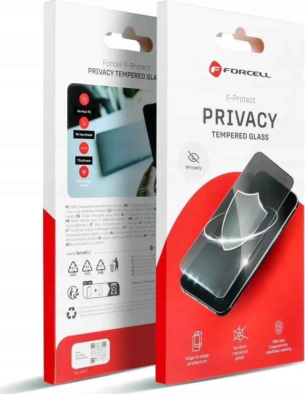Xham mbrojtës Forcell Privacy Glass për iPhone 14 Pro Max, privacy, i zi