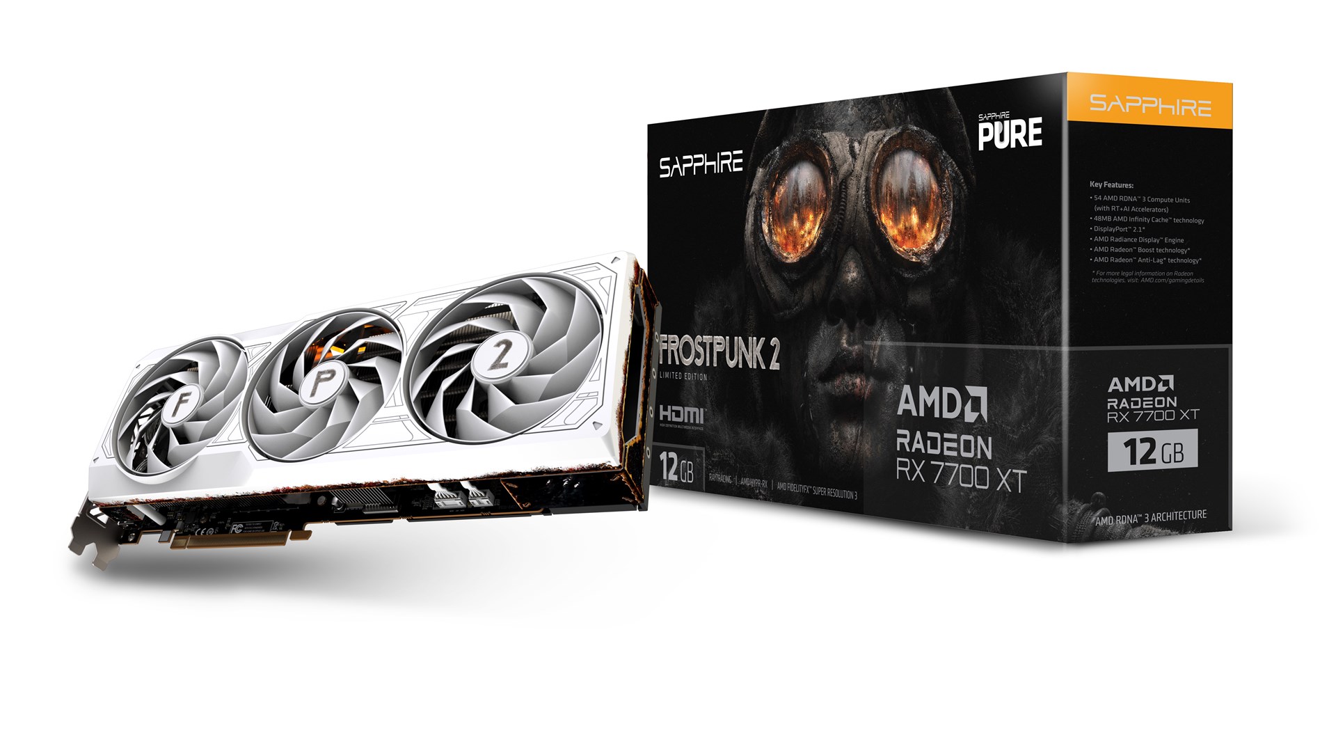 Kartelë grafike SAPPHIRE AMD Radeon RX 7700 XT, 12GB GDDR6, e zezë