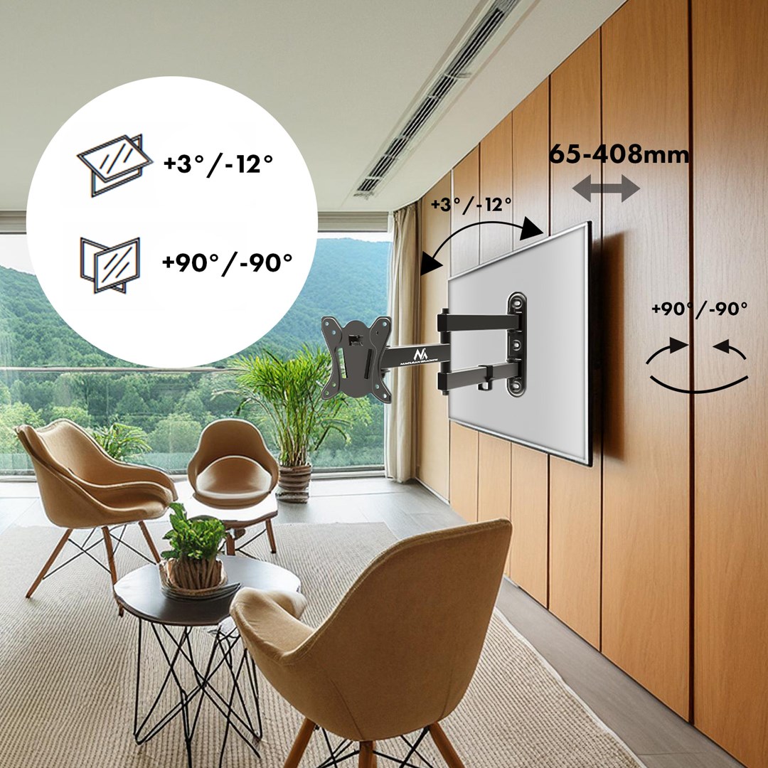 Mbajtëse muri për TV Maclean MC-417, 13-32", 30kg, e zezë