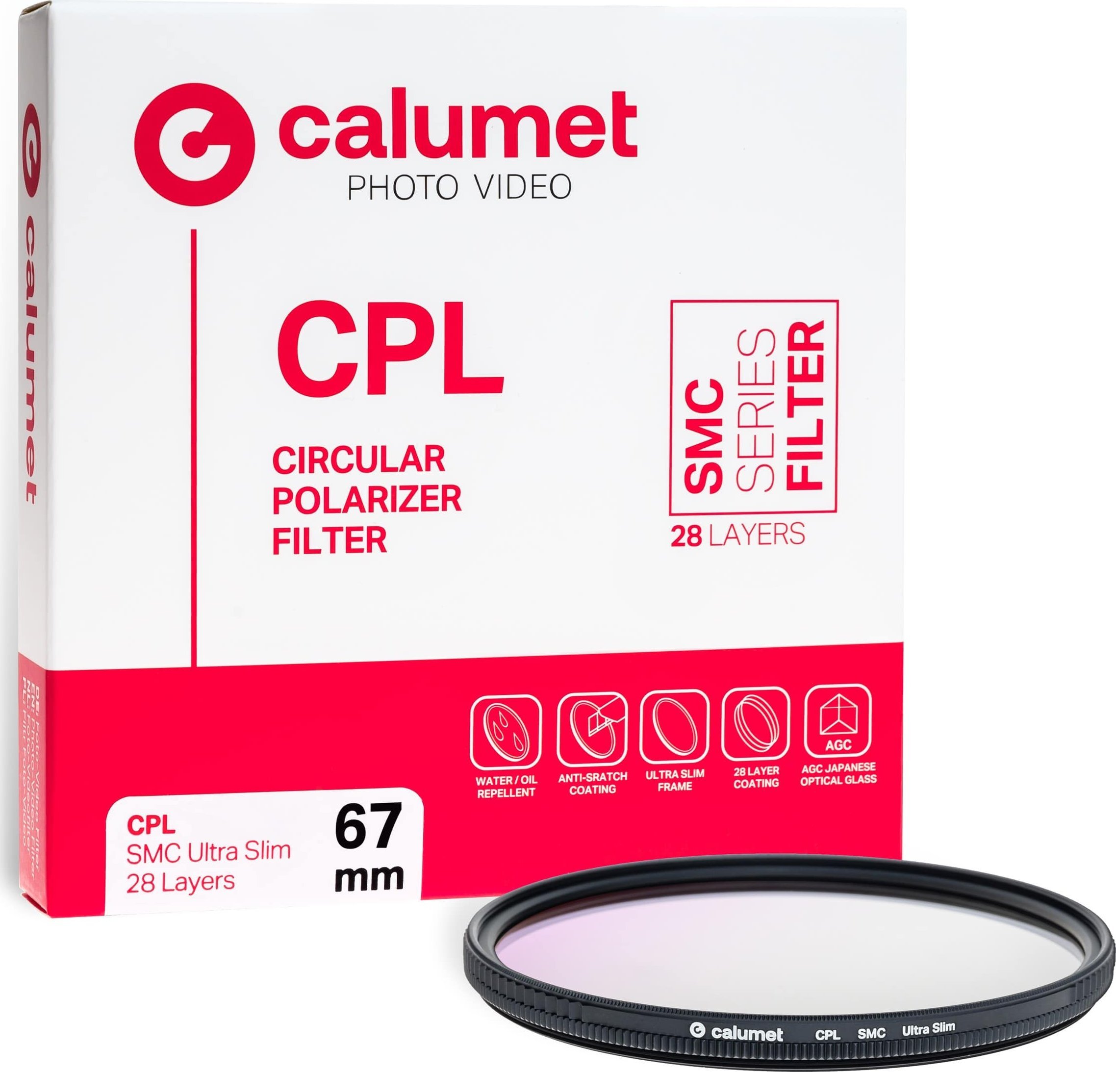 Filtër fotografik Calumet CPL SMC Ultra Slim, 67mm, i zi