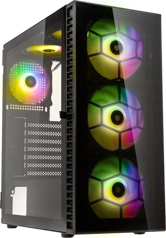 Kasë Kolink Observatory HF Glass ARGB, e zezë, Midi Tower