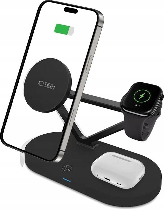 Karikues wireless 3n1 Tech-Protect QI15W-A41, 15W, MagSafe, i zi