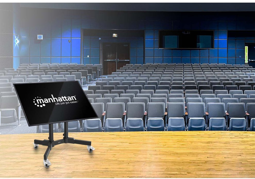 Karrocë TV Manhattan Low Height, për ekrane 23" 70", lartësi e rregullueshme, zezë