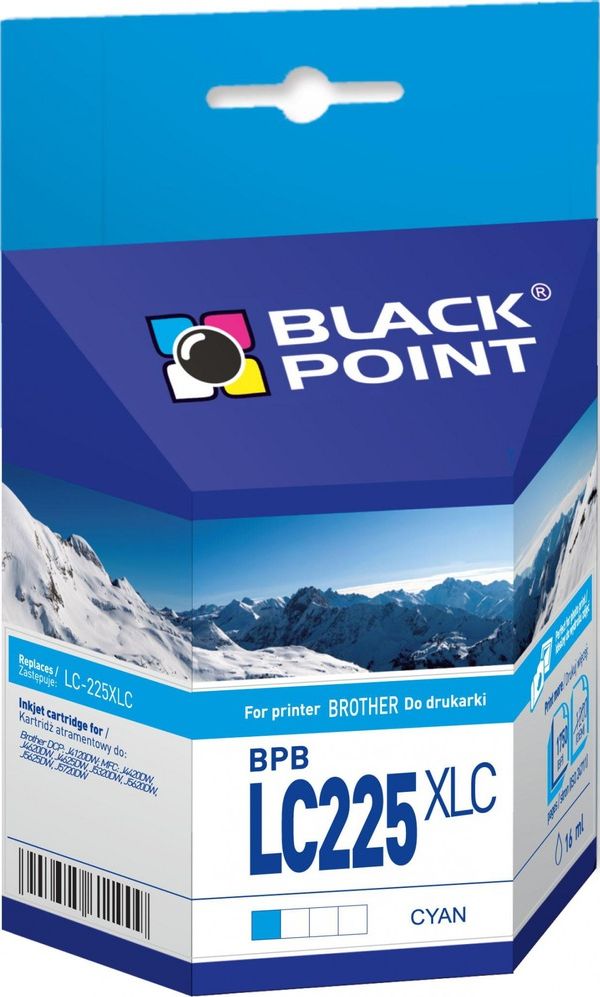 Ngjyrë për printer Black Point BPBLC225XLC, cyan