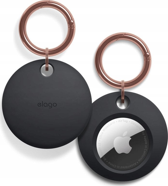 Mbajtëse çelësash Elago Basic Case për AirTag, silikon premium, dizajn i hollë, gri