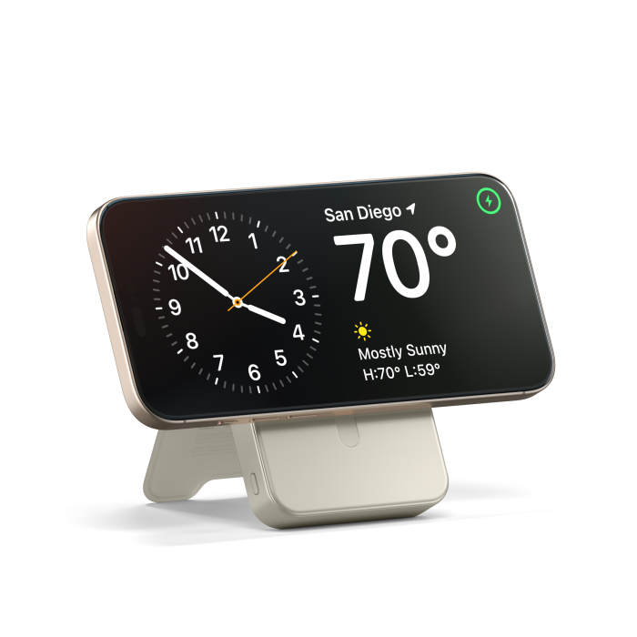 Satechi Qi2 10K Magnetic Power Bank with Stand, Sand