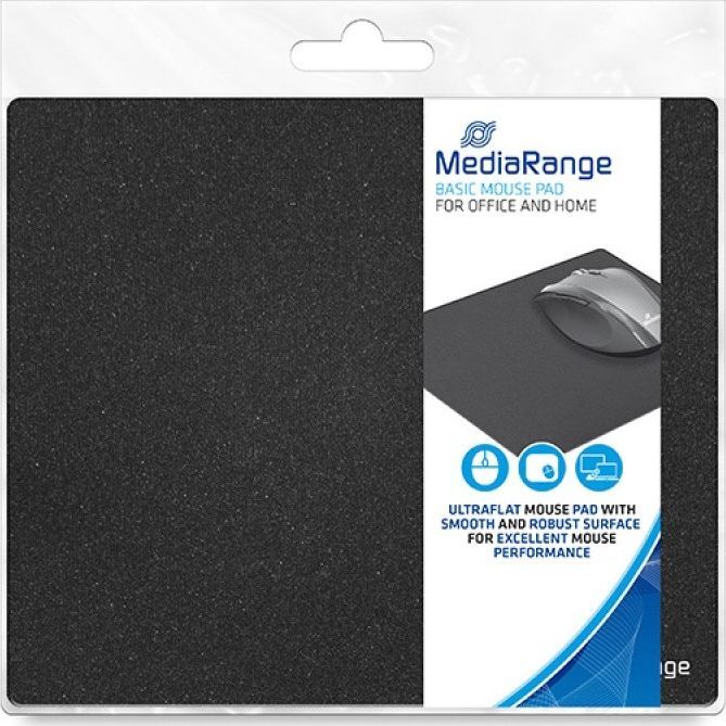 Mousepad MediaRange MROS251, pëlhurë, bazë kundër rrëshqitjes, i zi