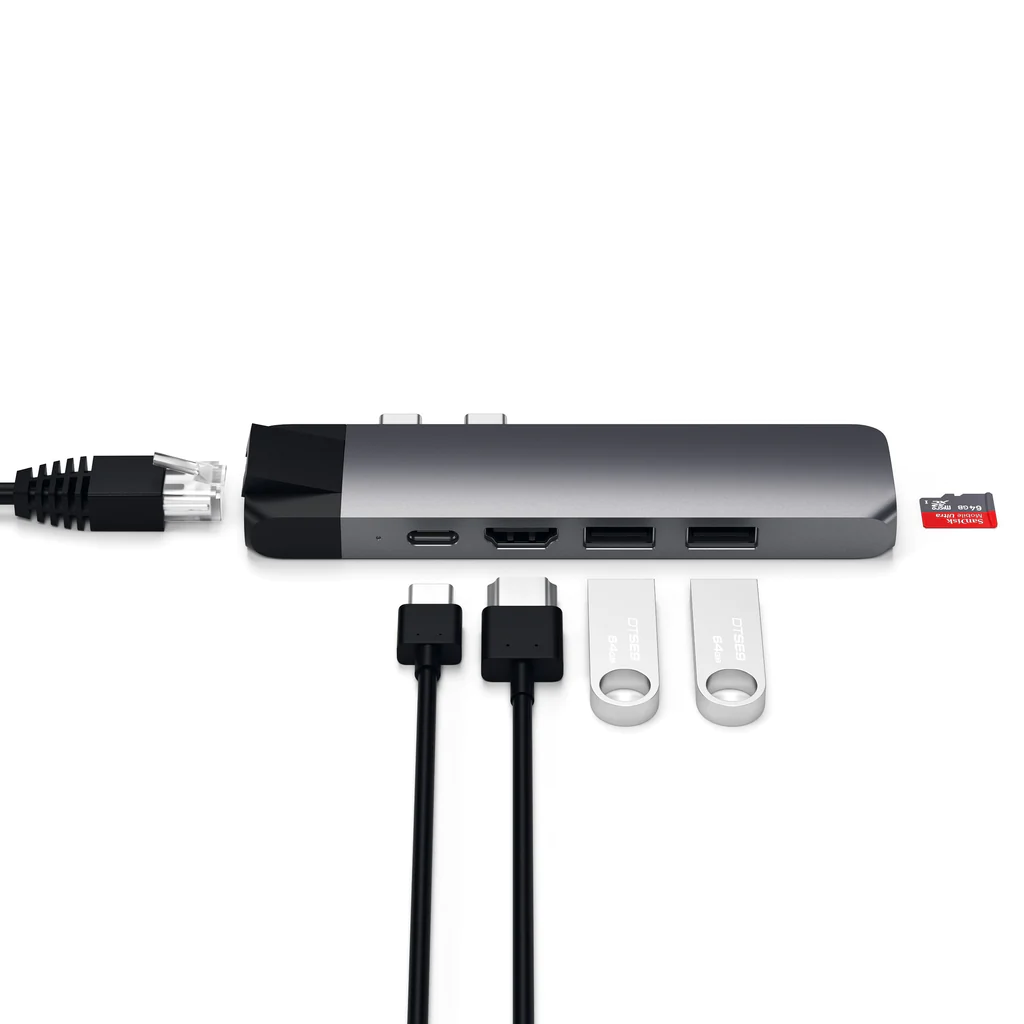 Përshtatës Satechi USB-C Pro HUB 4K Ethernet, i hirtë