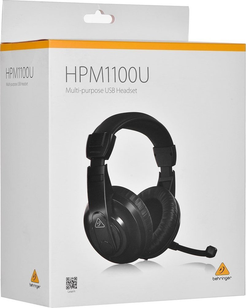 Kufje Behringer HPM1100U, me mikrofon, USB, të zeza