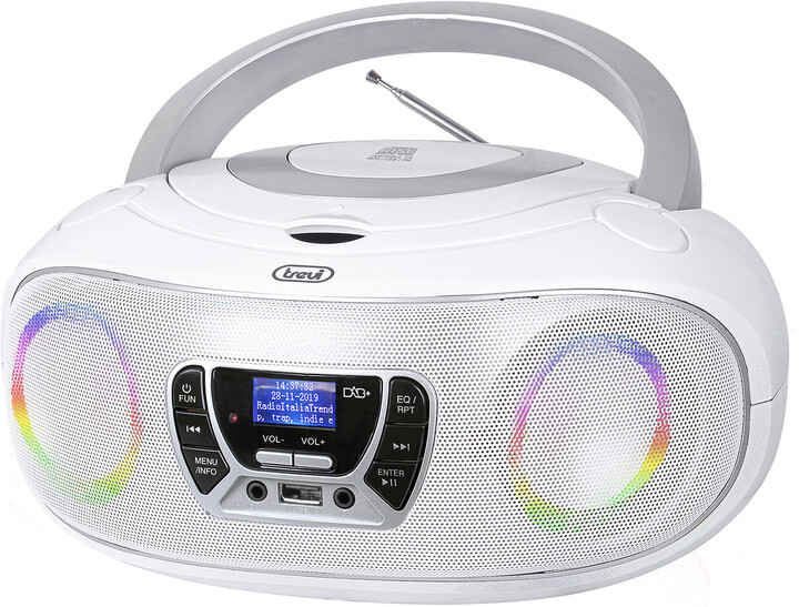 Radio portative Trevi CMP 583 DAB, CD/MP3, e bardhë